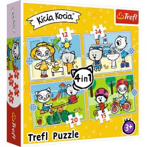 Puzzle 4w1 (12,15,20,24) Dzień Kicia Kocia 34372