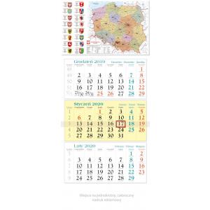 KT01 Kalendarz trójdzielny 2020 Mapa