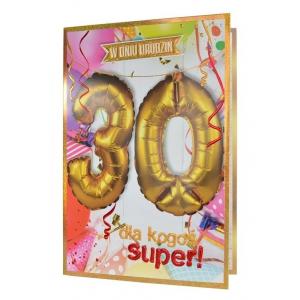 Karnet QBL-005 Urodziny 30 (cyfry, balony)