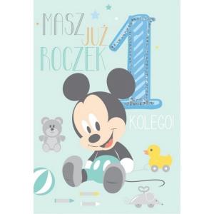 Karnet DS-022 Urodziny 1 (roczek, Baby Mickey) cyferki 2019