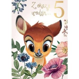 Karnet DS-034 Urodziny 5 (Bambi) cyferki 2019