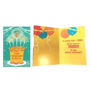Karnet KBO-001 Urodziny (tort, wymienne cyfry)