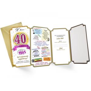 Karnet PM-171 Urodziny 40 (cyfry, roczniki) 2021