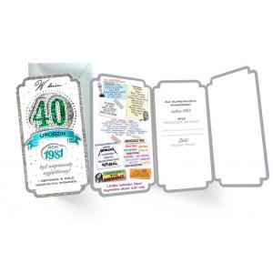 Karnet PM-172 Urodziny 40 (cyfry, roczniki) 2021