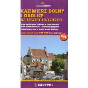 Kazimierz Dolny i okolice na spacery i wycieczki mapa turystyczna 1:25 000