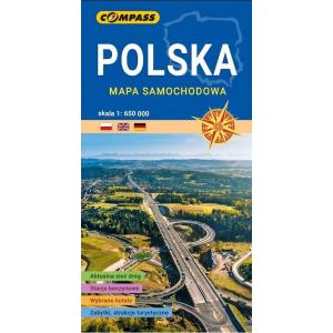 Mapa samochodowa Polska 1:650 000 wyd.2021