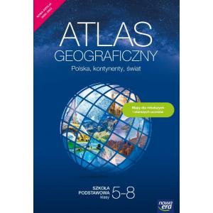 Atlas geograficzny. Szkoła podstawowa klasy 5-8. Polska, kontynenty, świat. Nowa edycja 2023-2025 